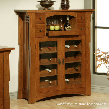 Vicenza 20-Bottle Wooden Wine Table with Glass Storage